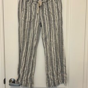 Striped Casual Drawstring Pants – Size Small
